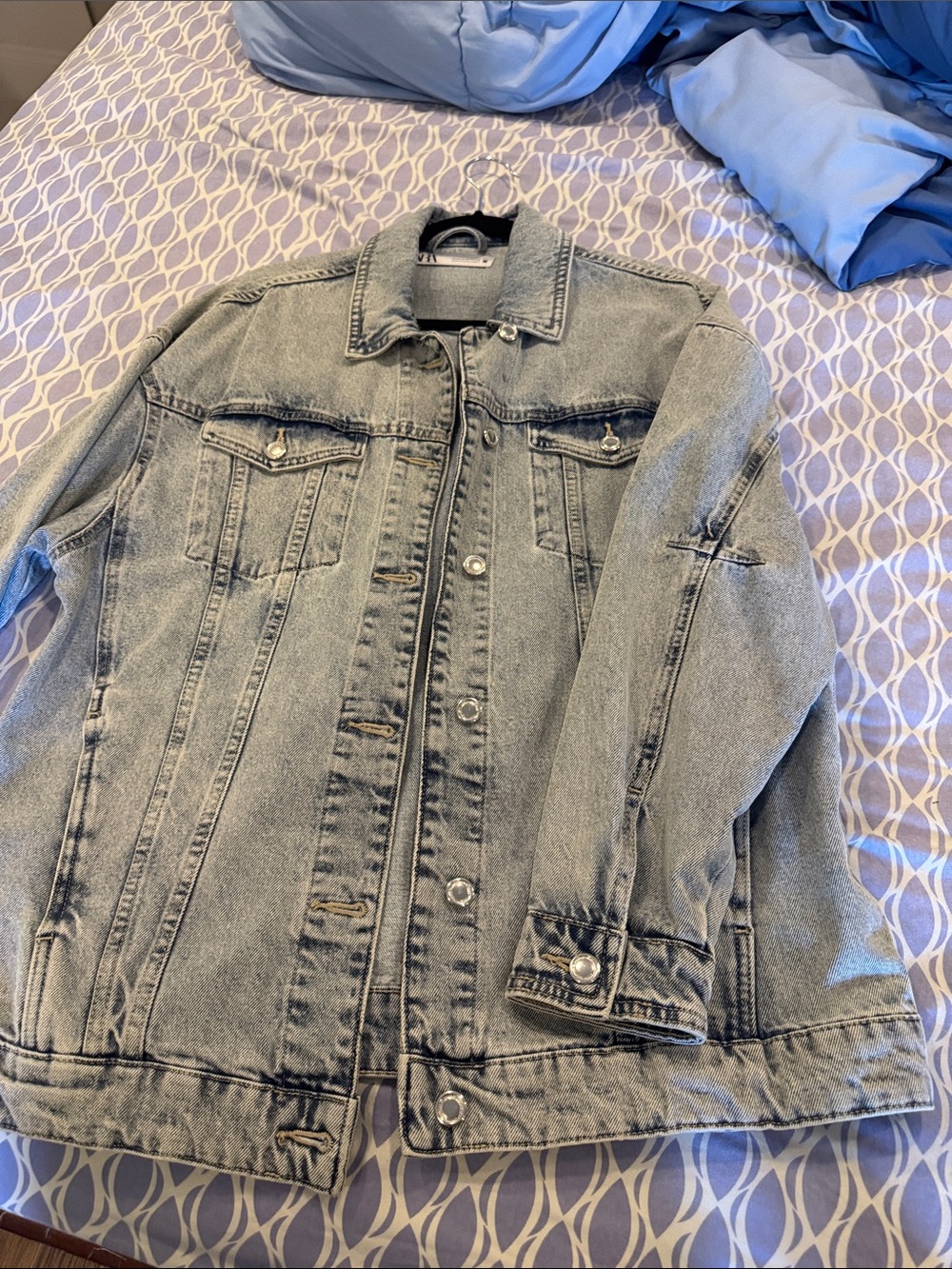 Zara Light Gray Denim Jean Jacket